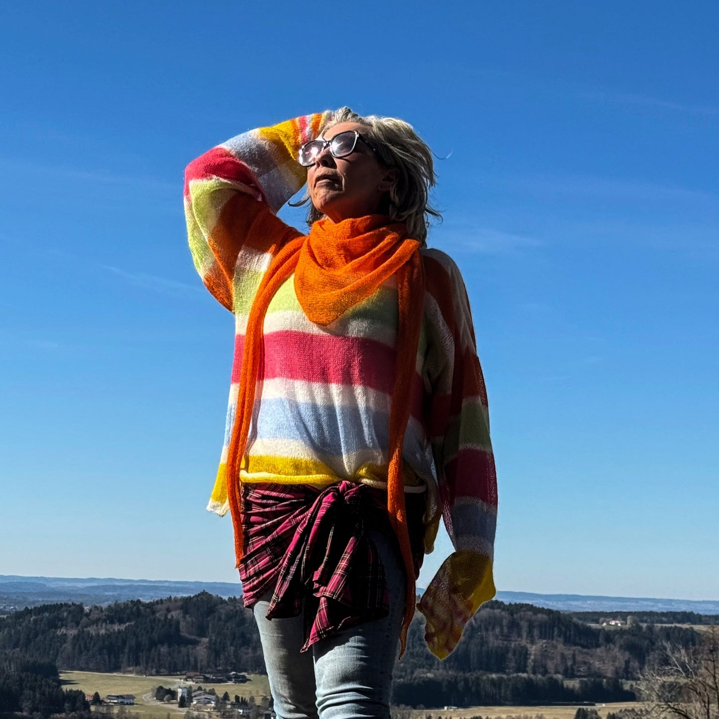 Dreieckstuch aus Mohair & Seide