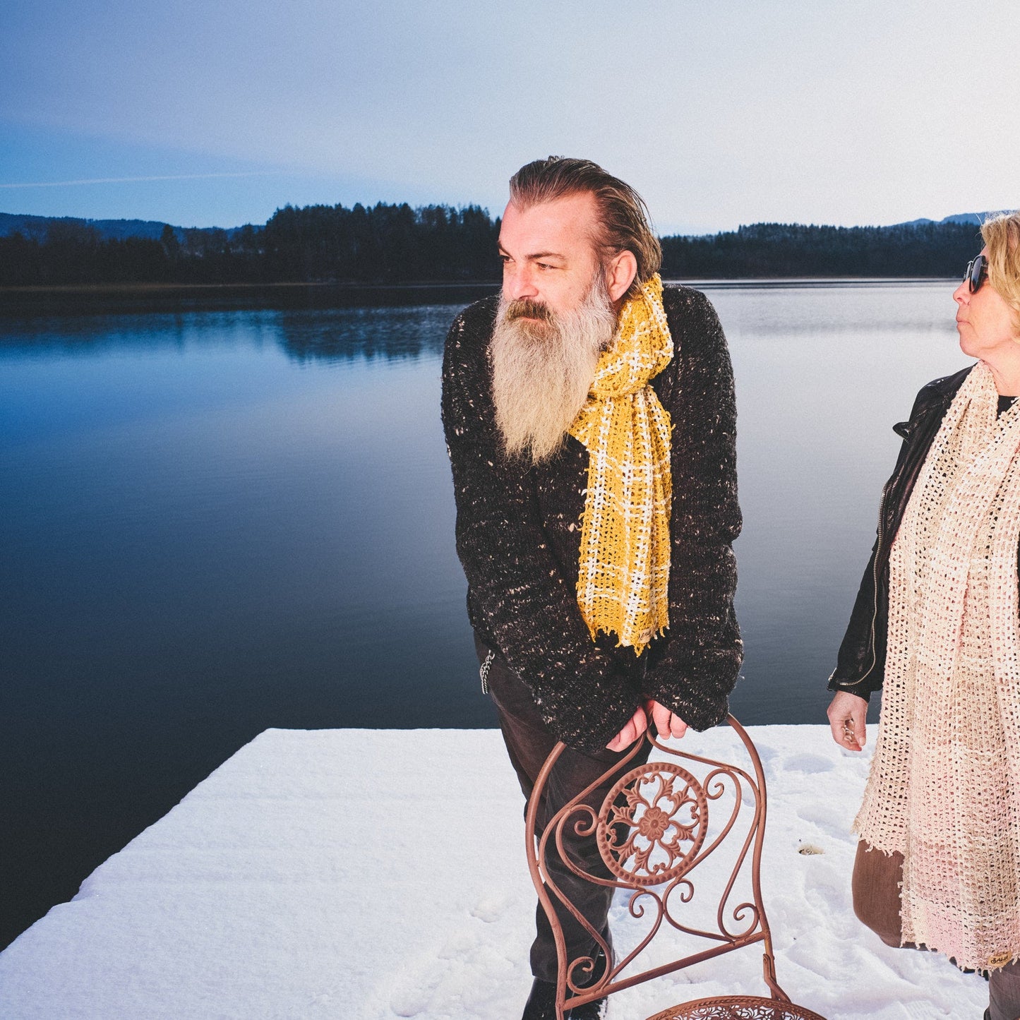 Karo-Schal aus Baumwolle & Alpaka