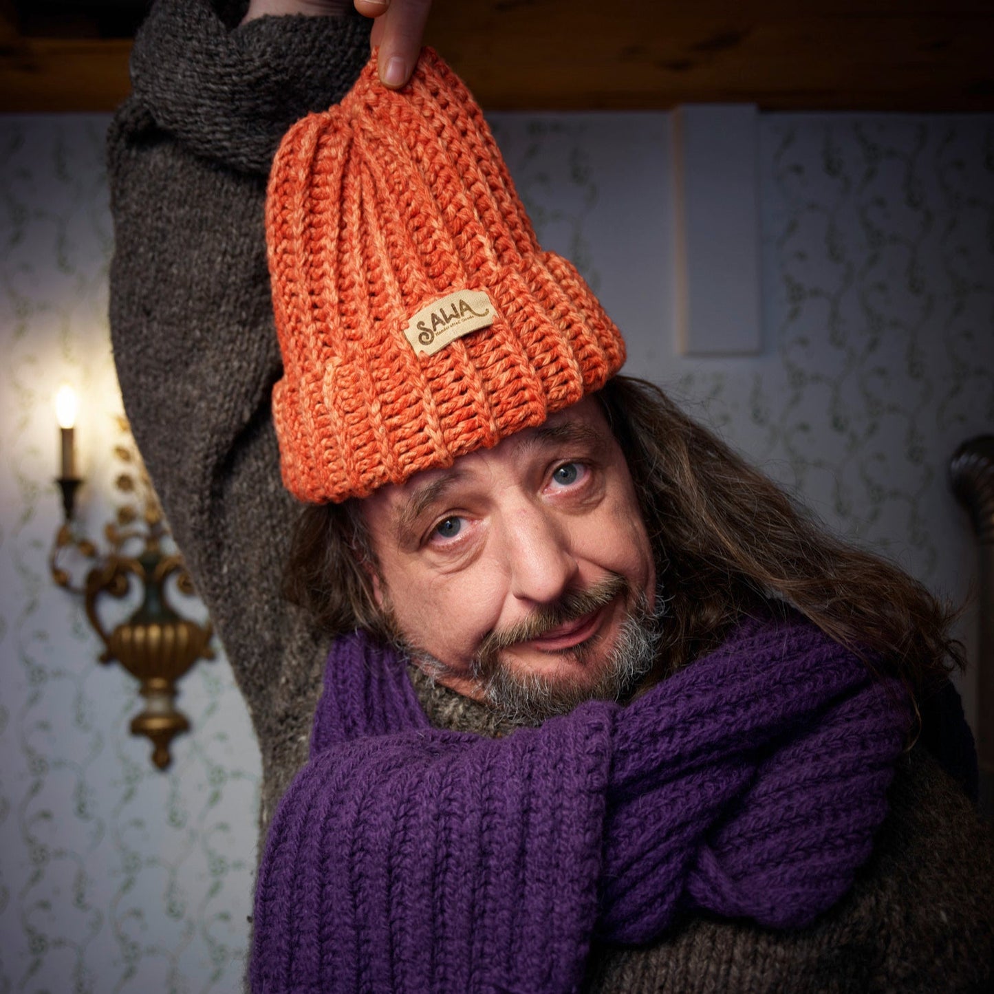 Handgemachte Haube aus 100 % Bio-Merino