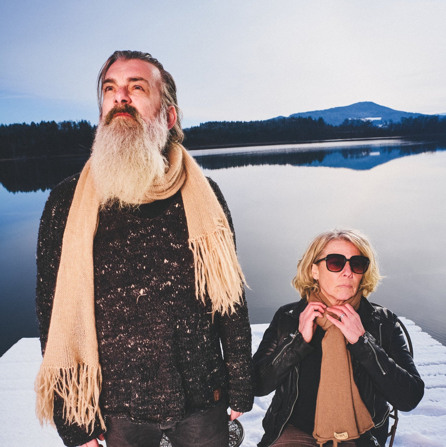 Großer Kuschelschal aus Mohair & Seide