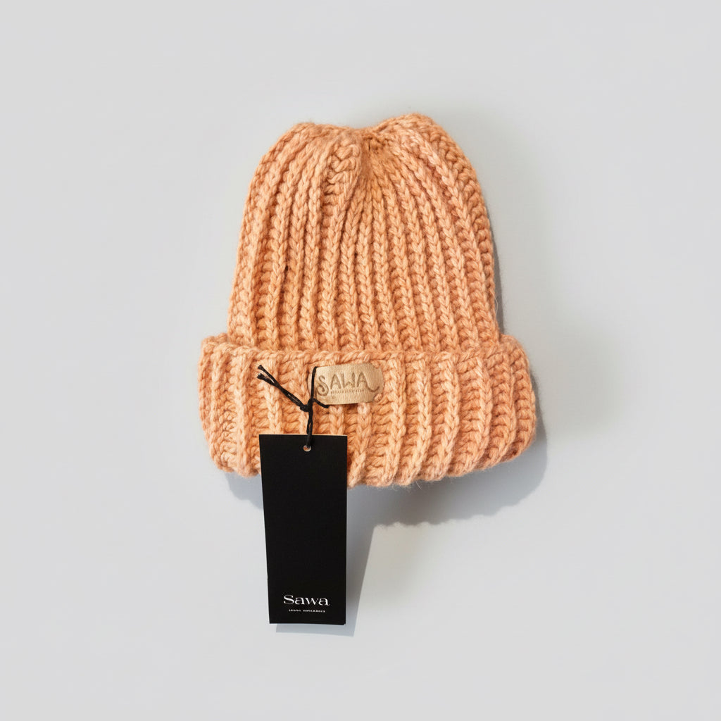 Handgemachte Haube aus 100 % Baby-Alpaka