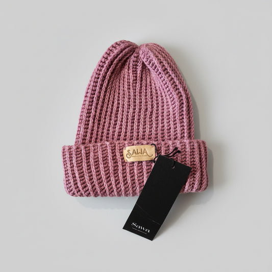 Handgemachte Haube aus 70 % Merino und 30 % Yakwolle