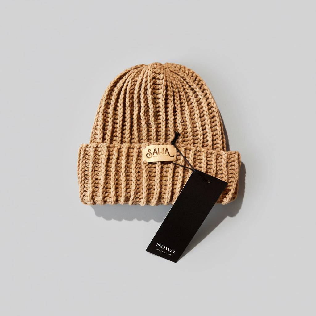 Handgemachte Haube aus 100 % Kamelwolle