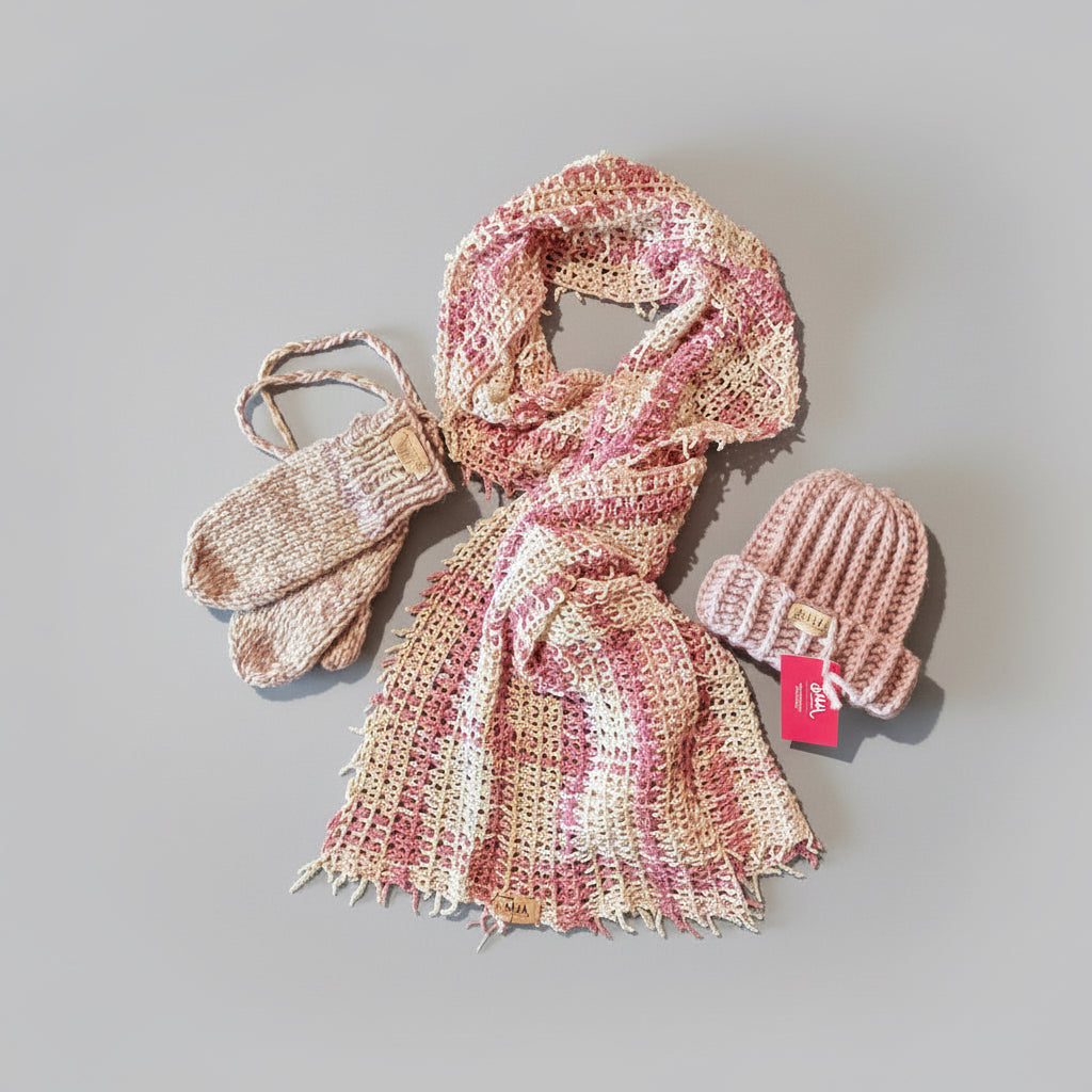 Handgemachte Haube aus 100 % Baby-Alpaka