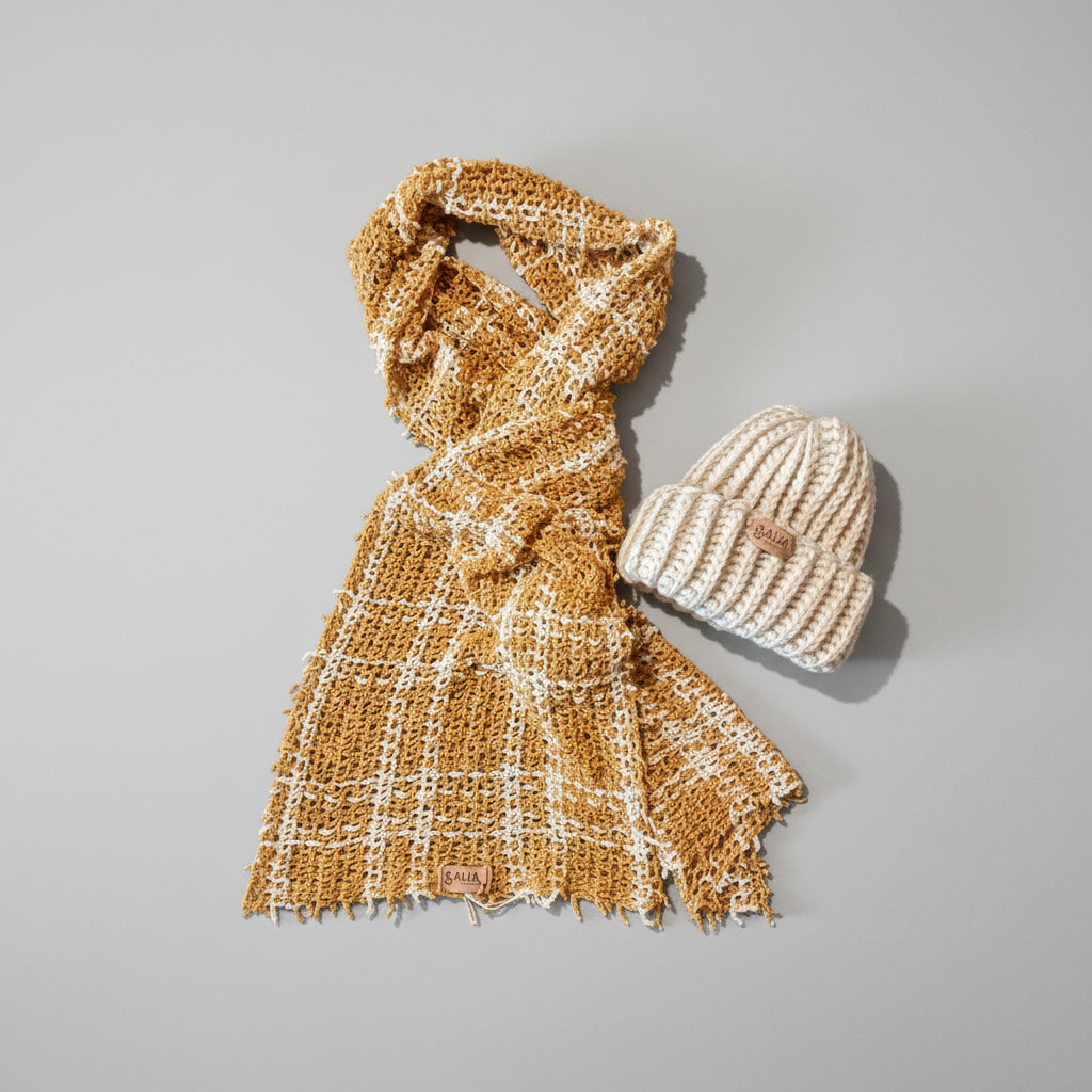 Handgemachte Haube aus 100 % Bio-Merino