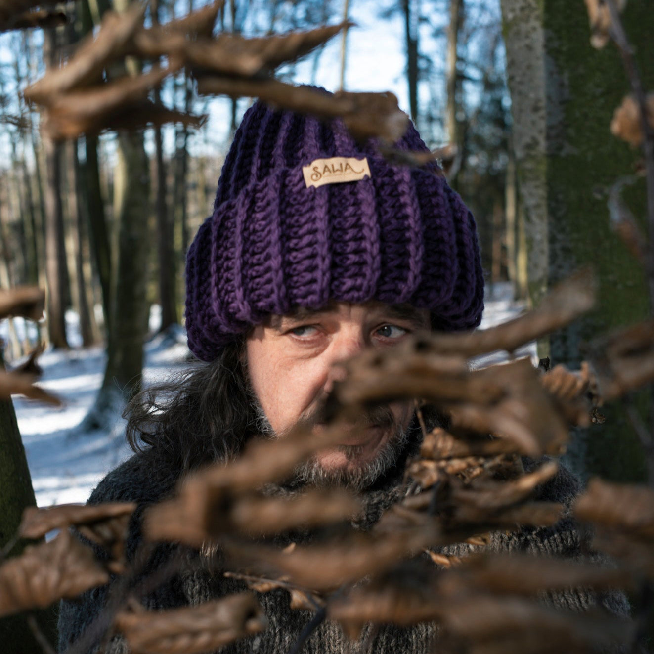 Handgemachte Haube aus 100 % Bio-Merino