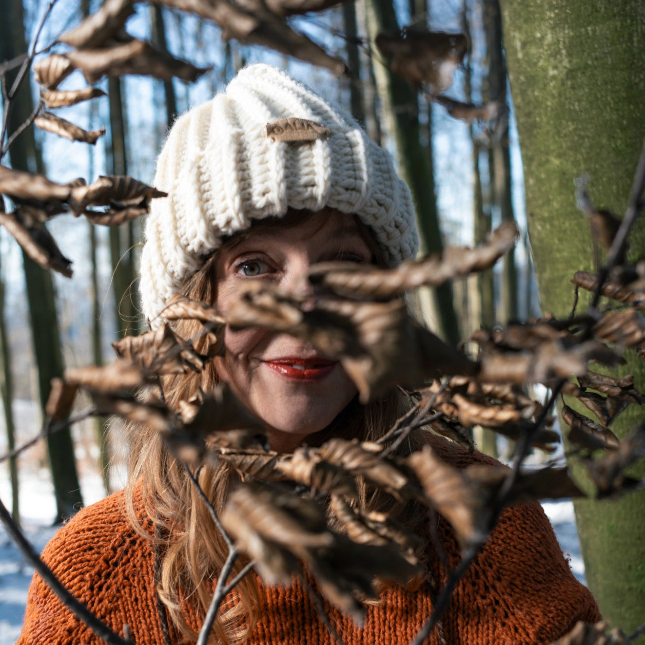 Handgemachte Haube aus 100 % Bio-Merino