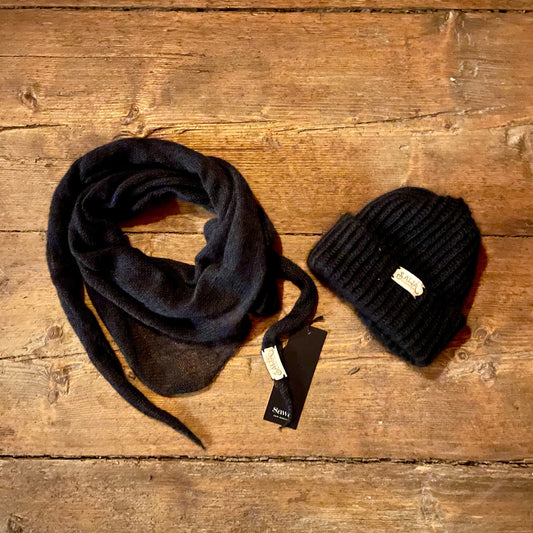Mohair & Seide - Tuch und Haube im Set