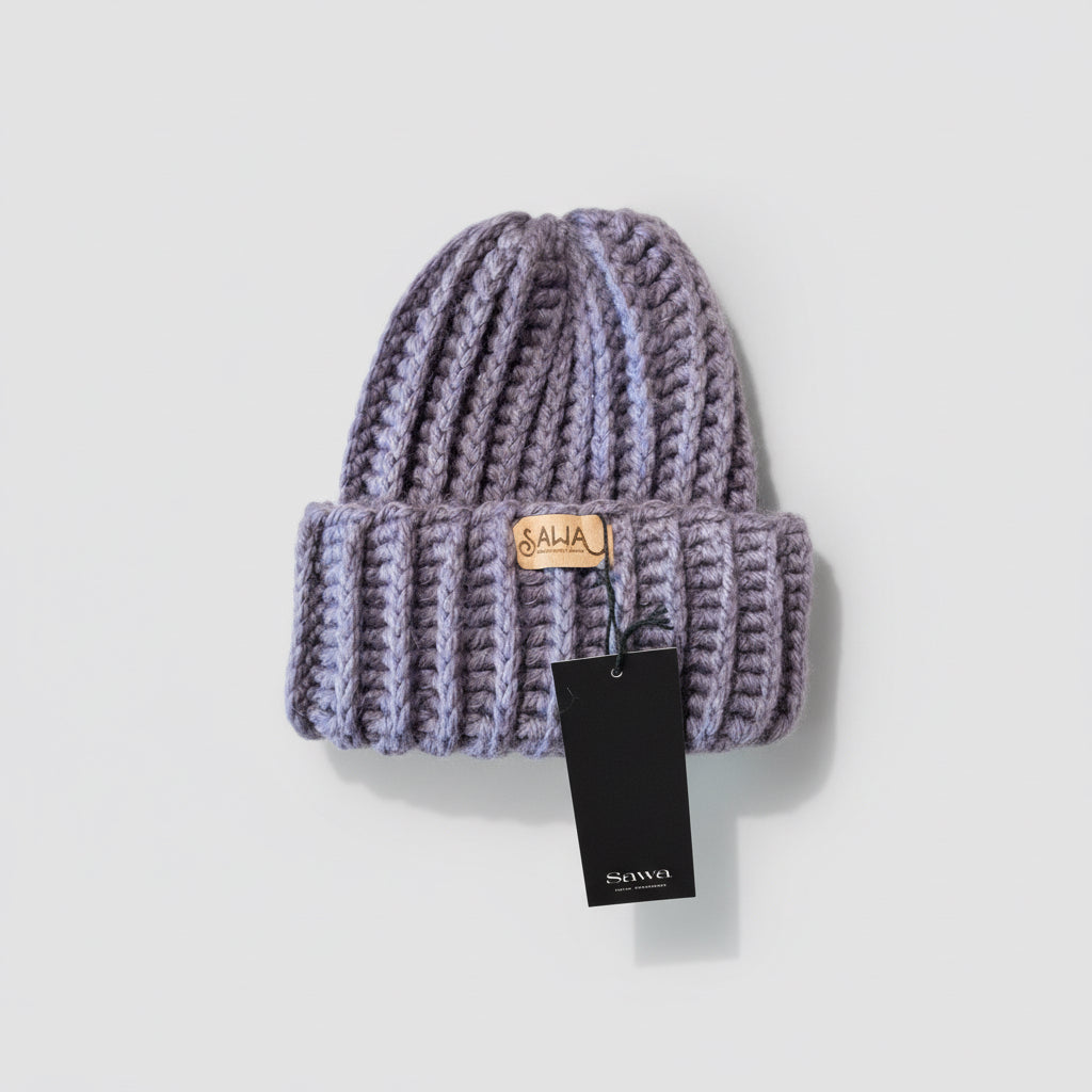 Handgemachte Haube aus 100 % Bio-Merino