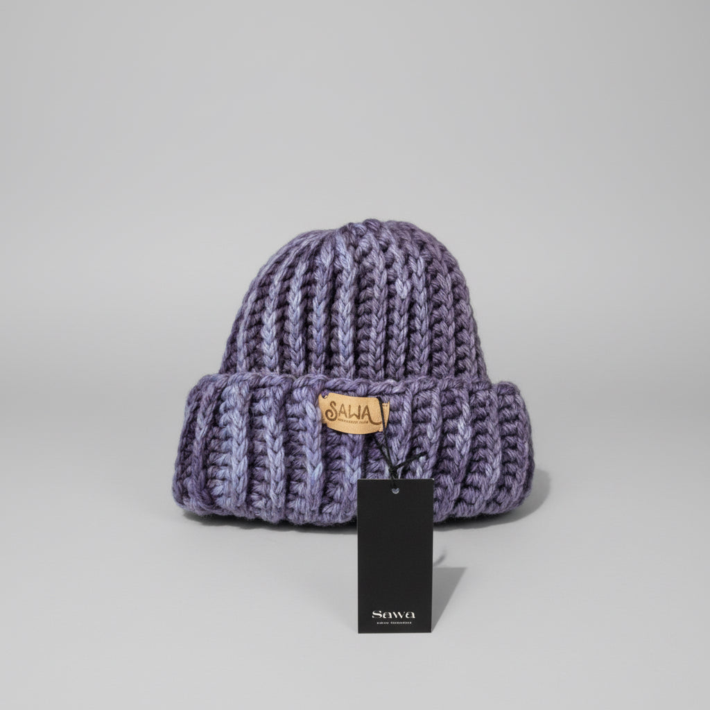 Handgemachte Haube aus 100 % Bio-Merino