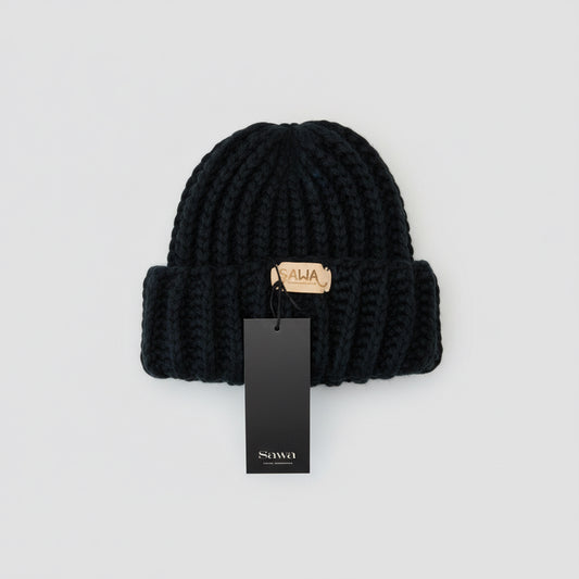 Handgemachte Haube aus 100 % Bio-Merino