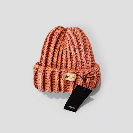 Handgemachte Haube aus 100 % Bio-Merino