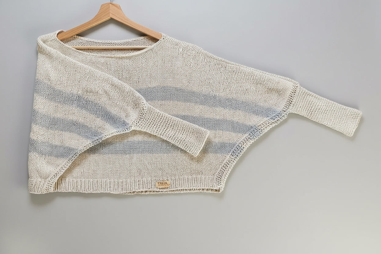 Fledermaus-Pulli aus recycelten Jeans