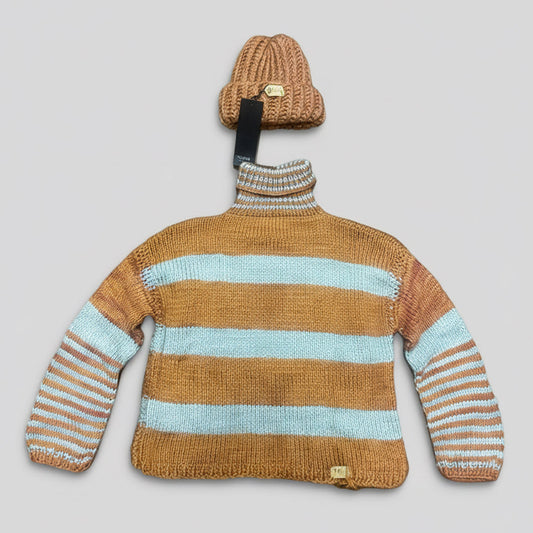 -50% Handgestrickter Rollkragenpulli