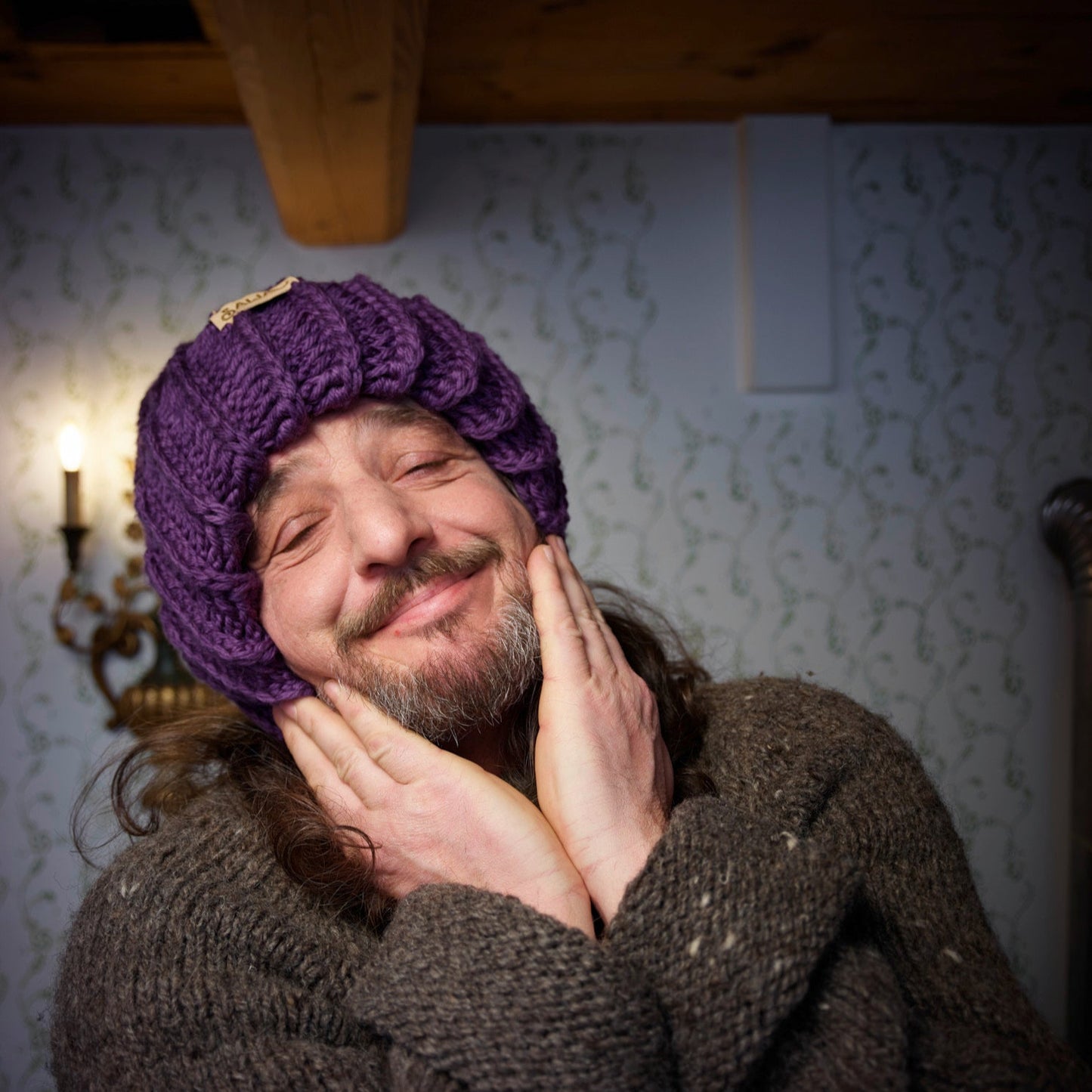 Handgemachte Haube aus 100 % Bio-Merino