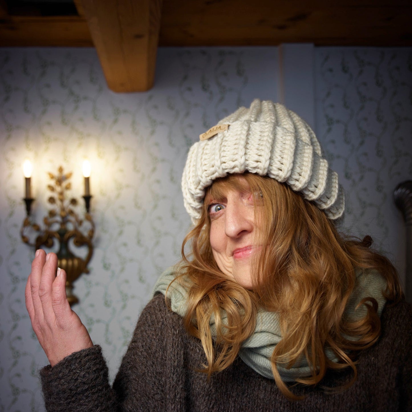 Handgemachte Haube aus 100 % Bio-Merino