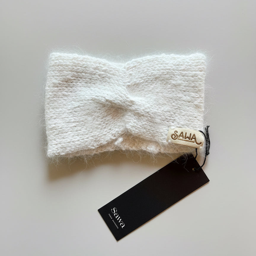 Breites Stirnband aus Angora